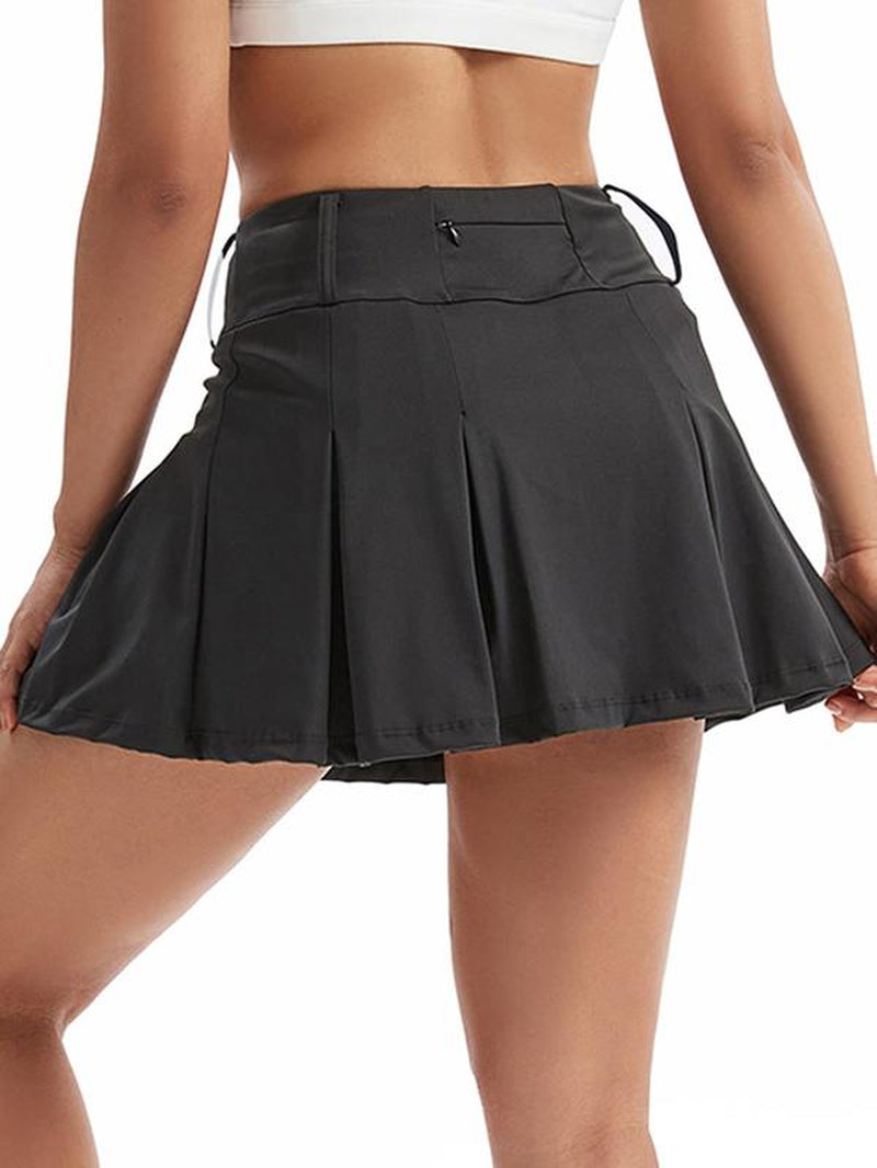 High Waist Pleated Gym Skorts