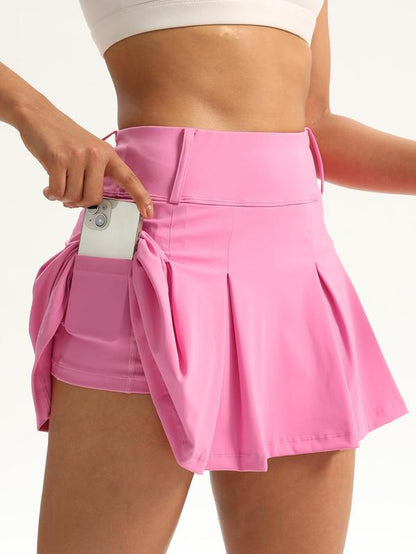 High Waist Pleated Gym Skorts